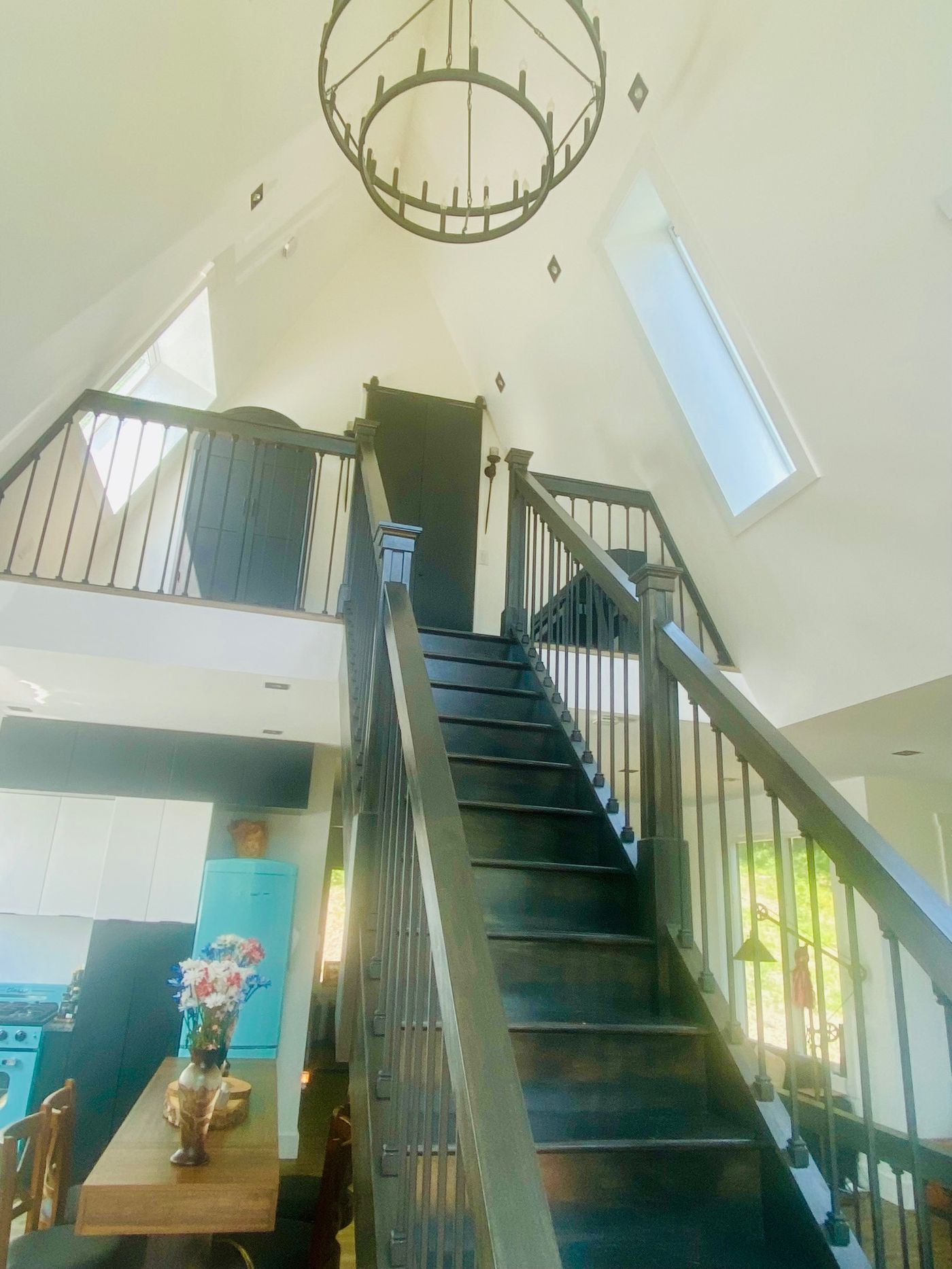 Reflection Ridge — Staircase rising to the loft